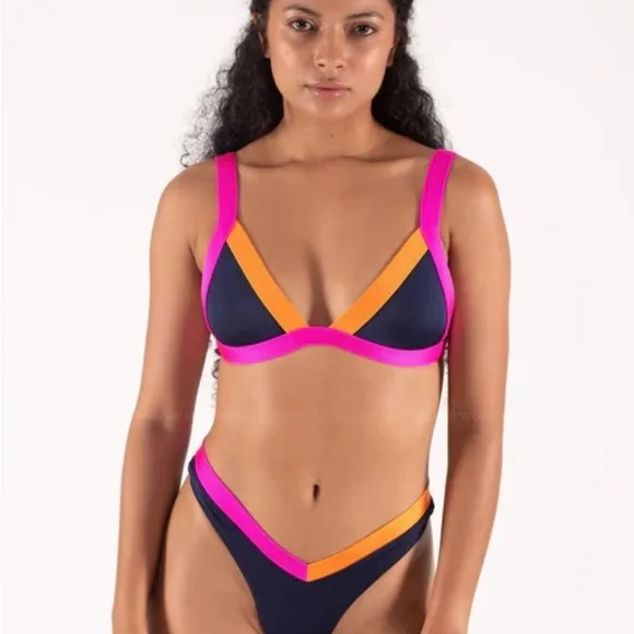 NWT OneOne Swim Kameron Top in "Sunset" Large - Picture 2 of 4